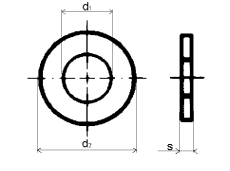Podložka kruhová pod hřídel / čep - 6 x 12 x 1,6 mm, bez PÚ, DIN 1440