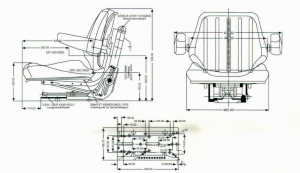 GRAMMER - Sedačka univerzální do traktoru / stroje - MSG44/1HBA, s PVC polstrováním. - nosnost 120 kg