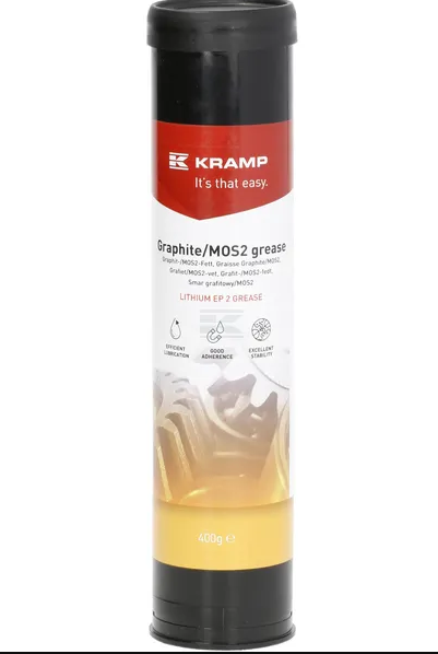Kramp Profesionální grafitové a MoS2 mazivo: Víceúčelové minerální olejové mazivo pro vysoké zátěže a ochranu strojů - 400 g