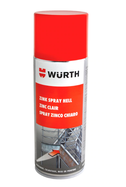 WÜRTH Základní zinková ochrana - Světlý zinkový sprej pro výjimečnou ochranu kovových výrobků