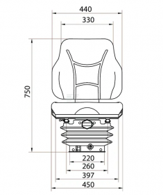 TS43100GP Sedadlo PVC s Mechanickým odpružením: Pohodlí a spolehlivost pro každodenní použití 🚜✨