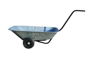 Jednoruční vozík s korbou 85 litrů s lakovaným rámem, ideální pro zemědělce a zahradníky