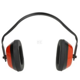 Oranžové chrániče sluchu s nastavitelným náhlavním pásem a CE certifikací, útlum 27,6 dB